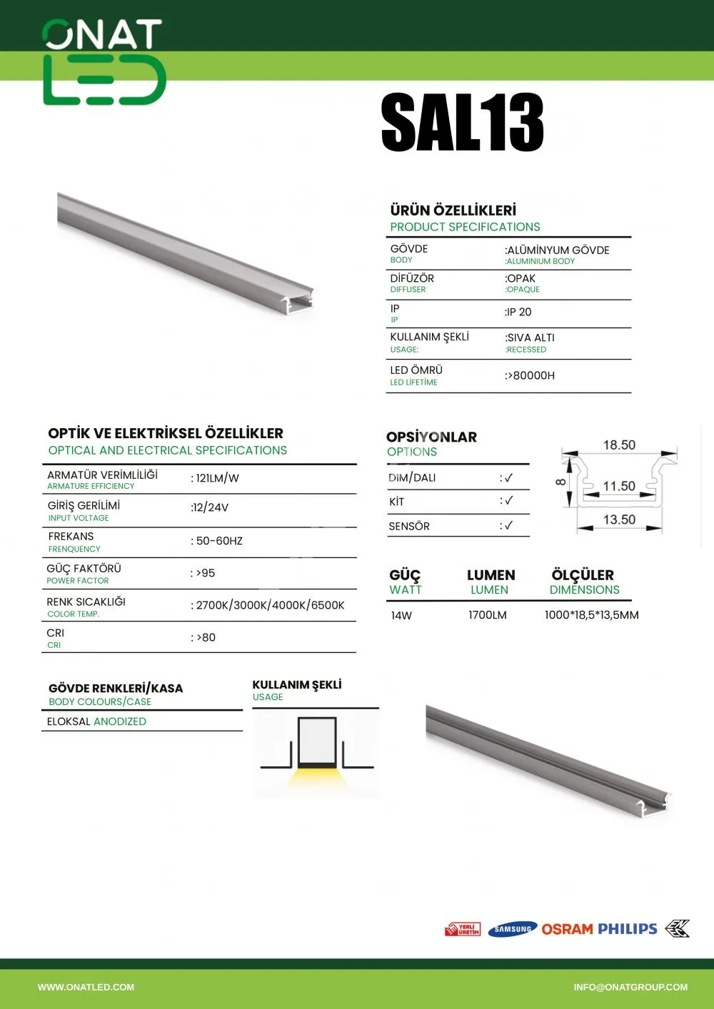 Slim Linear Çeşitleri Onat Led